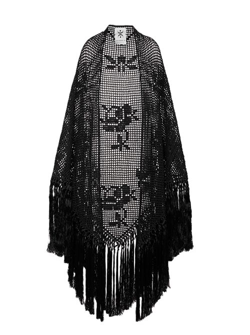 Scialle Rosa COTONE E SETA -- NERO by 'Chiara is' CHIARA IS | SROS005CO-VI-SEVOLCANIC BLACK